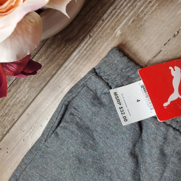 NWT Puma Boys SIze 4 Gray and White Logo Jogger Sweatpants - Picture 11 of 15